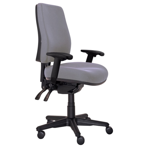 Buro Roma 3 Lever High Back with Seat Slide with Arms Charcoal | Mega Office Supplies