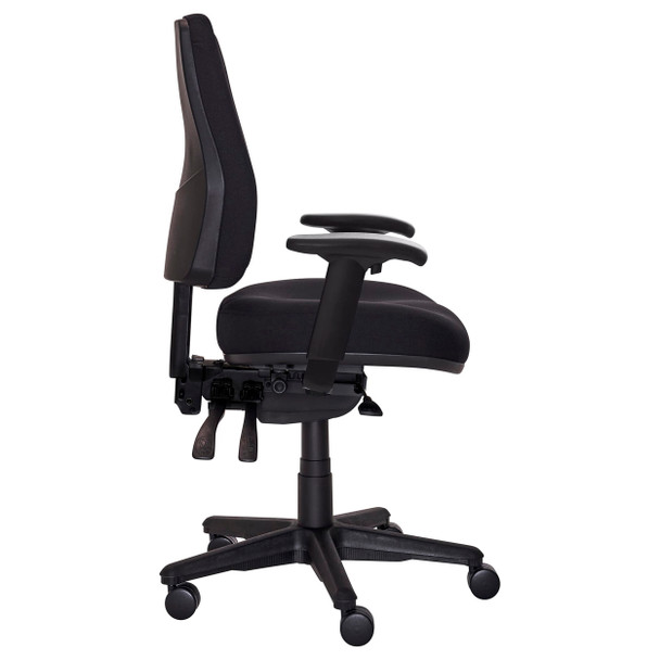 Buro High Back with Seat Slide with Arms Charcoal Roma 3 Lever | Mega Office Supplies