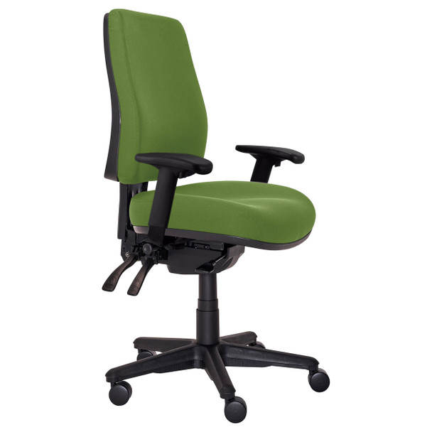 Buro Roma 3 Lever High Back with Seat Slide with Arms Green | Mega Office Supplies