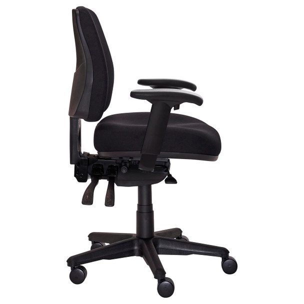 Buro Mid Back with Seat Slide with Arms Red Roma 3 Lever | Mega Office Supplies