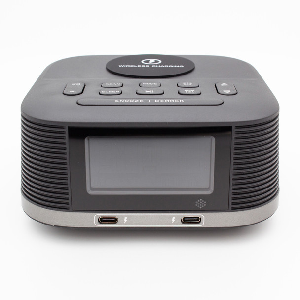 Nero Clock QI2 Radio with Dual USB-C Ports Black