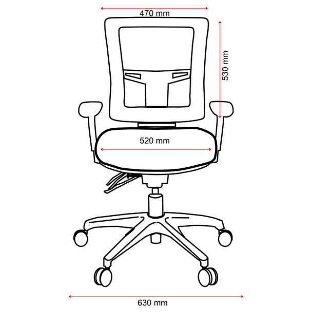 Buro 24/7 Mesh Back with Seat Slide Nylon Base without Arms Elastic Black Metro II | Mega Office Supplies
