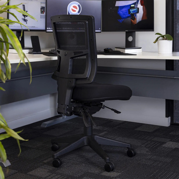 Buro Elastic Black Metro II 24/7 Mesh Back with Seat Slide Nylon Base without Arms | Mega Office Supplies