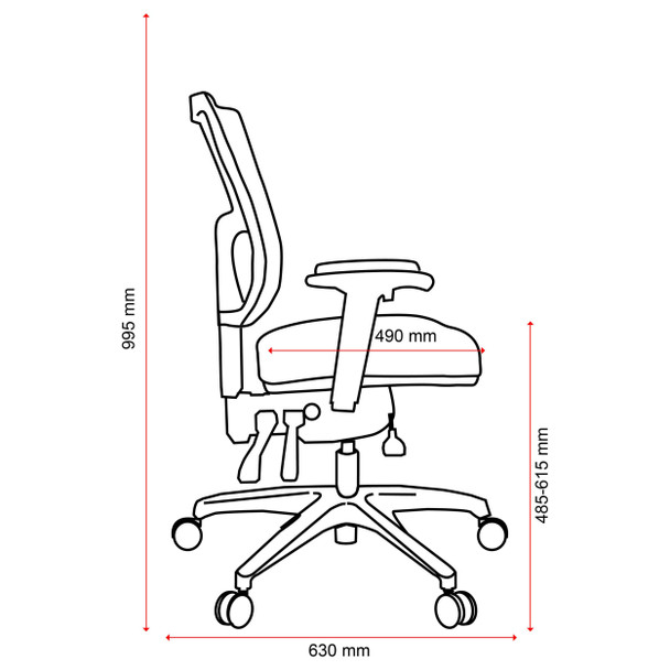 Buro Elastic Black Metro II 24/7 Mesh Back with Seat Slide Nylon Base with Arms | Mega Office Supplies