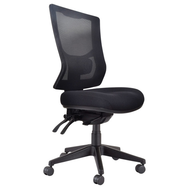 Buro Metro II 24/7 Mesh High Back with Seat Slide Nylon Base without Arms Elastic Black | Mega Office Supplies