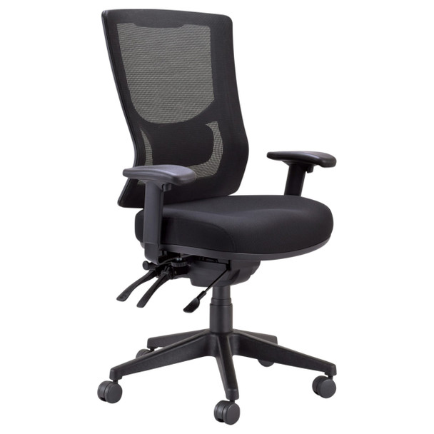Buro Metro II 24/7 Mesh High Back with Seat Slide Nylon Base with Arms Elastic Black | Mega Office Supplies