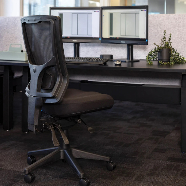 Buro Mesh High Back with Seat Slide Nylon Base with Arms Elastic Black Metro II 24/7 | Mega Office Supplies
