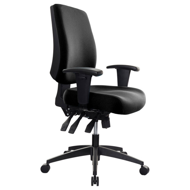 Buro Tidal Medium Back Chair Fully Upholstered with Arms Black | Mega Office Supplies