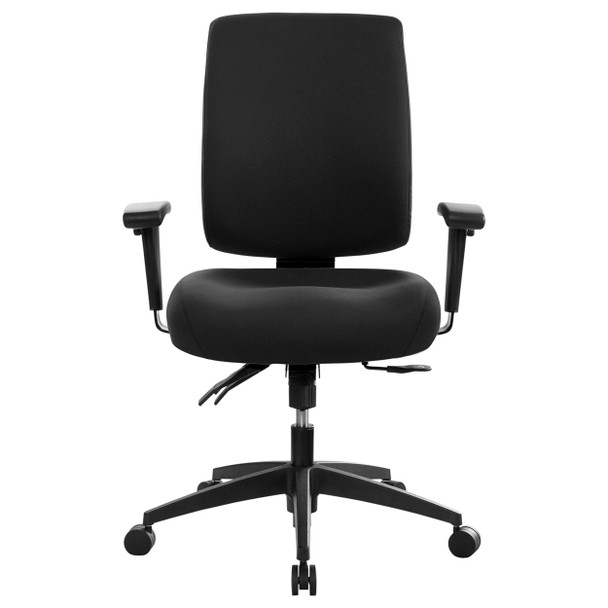 Buro Medium Back Chair Fully Upholstered with Arms Black Tidal | Mega Office Supplies