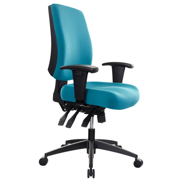 Buro Tidal Medium Back Chair Fully Upholstered with Arms Teal | Mega Office Supplies