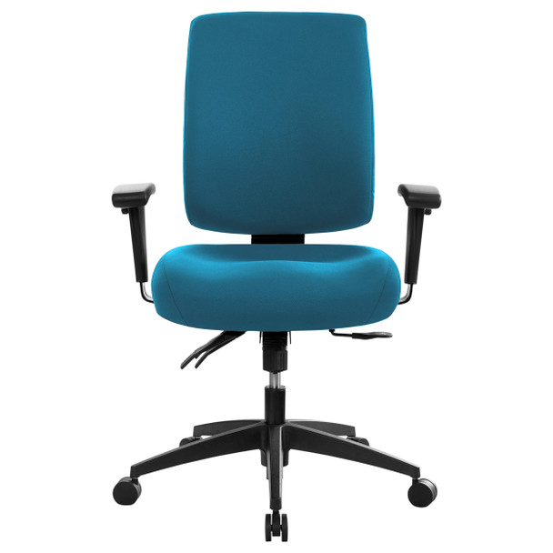 Buro Medium Back Chair Fully Upholstered with Arms Teal Tidal | Mega Office Supplies