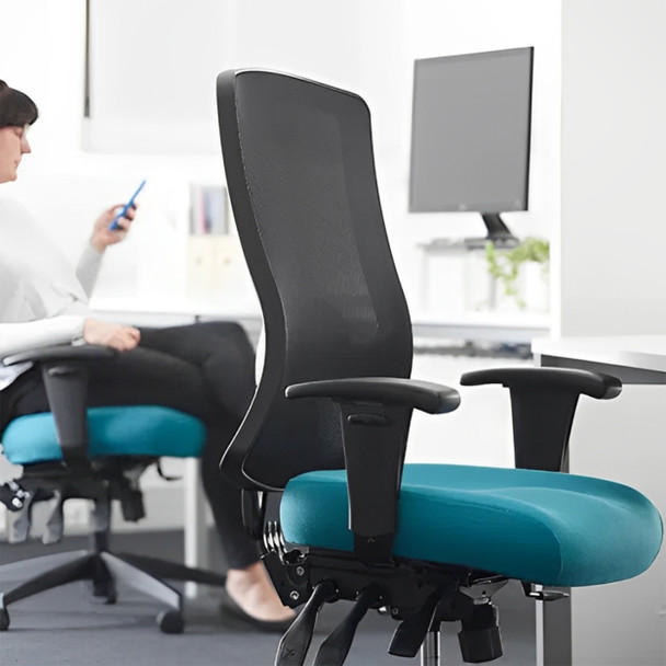 Buro Chair without Arms Teal Tidal Mesh High Back | Mega Office Supplies