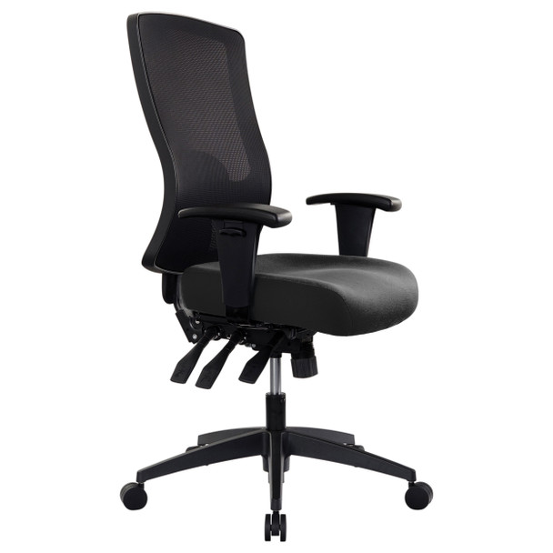 Buro Tidal Mesh High Back Chair with Arms Black | Mega Office Supplies