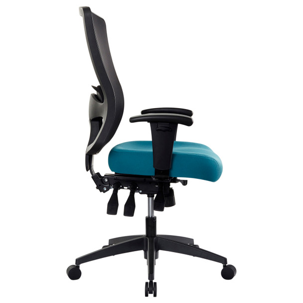 Buro High Back Chair with Arms Teal Tidal Mesh | Mega Office Supplies