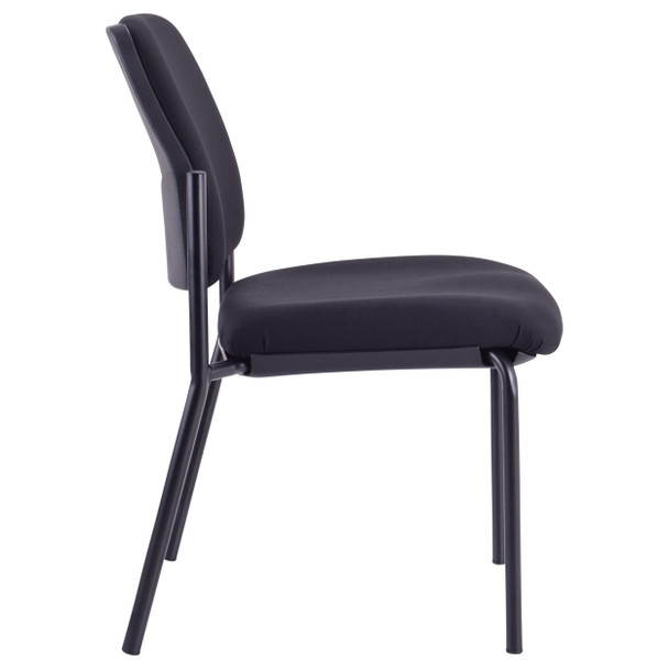 Buro Chair Black Powdercoat Frame without Arms Fabric Black Lindis 4 Leg | Mega Office Supplies