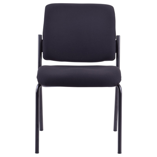 Buro 4 Leg Chair Black Powdercoat Frame without Arms Fabric Black Lindis | Mega Office Supplies