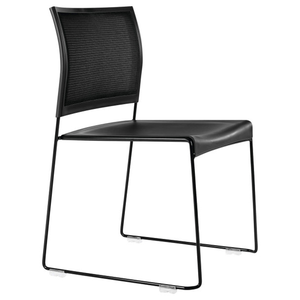 Buro Maxim Sled Base Mesh Back Chair Black Powdercoat Frame without Arms Black | Mega Office Supplies