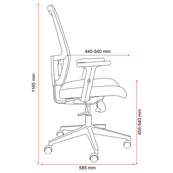 Buro Mantra Mesh Back Chair without Arms Black | Mega Office Supplies