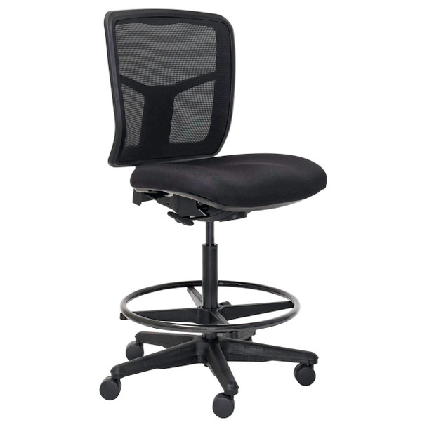 Mondo Tivoli Drafting Chair 1-Lever Mesh Back Without Arms Zen Black