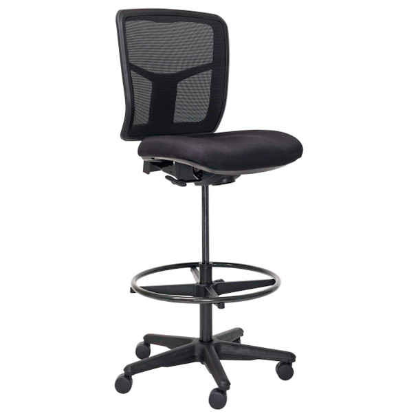 Mondo Tivoli 1-Lever Drafting Chair Mesh Back Without Arms Zen Black