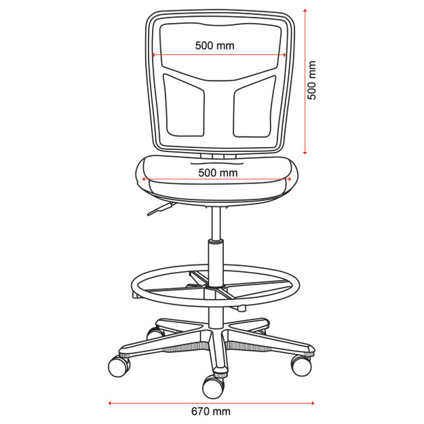 Mondo Tivoli Drafting Chair Mesh Back 1-Lever Without Arms Zen Black