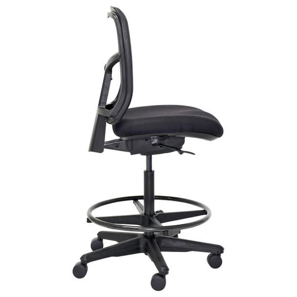 Mondo Tivoli 1-Lever Mesh Back Drafting Chair Without Arms Zen Black
