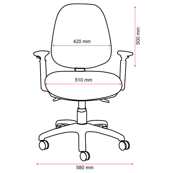 Mondo Black Java Chair 3-Lever High Back Without Arms