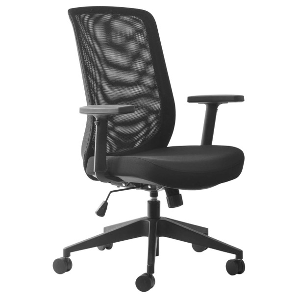 Mondo Gene Chair Mesh Back with Arms Black