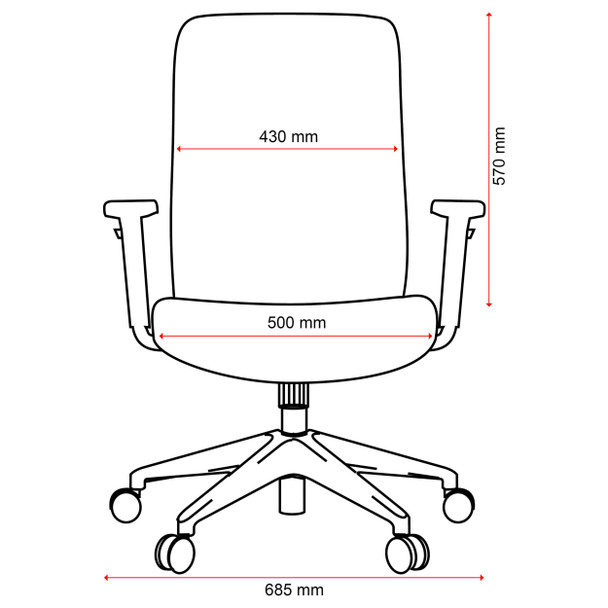 Mondo Black Gene Chair Mesh Back with Arms