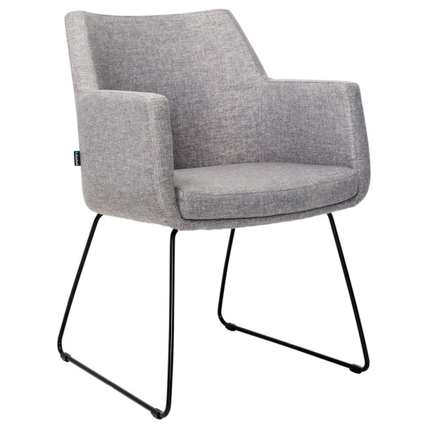Konfurb Hady Chair Everyday Model Black Powdercoated Sled Base Keylargo Ash | Mega Office Supplies