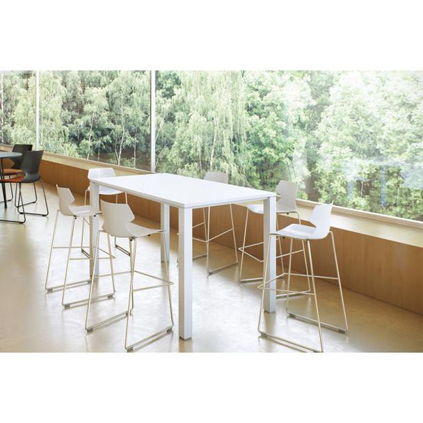 Konfurb Base Black Fly Barstool High Back Sled