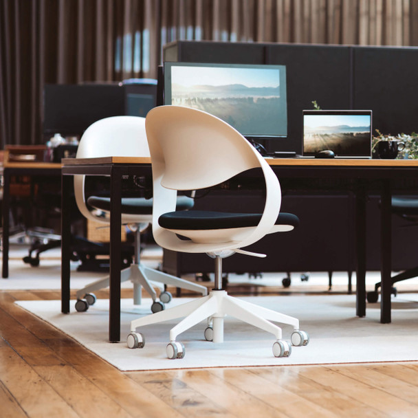 Chair Black Fabric Seat Konfurb Black Frame Loop 5-Star