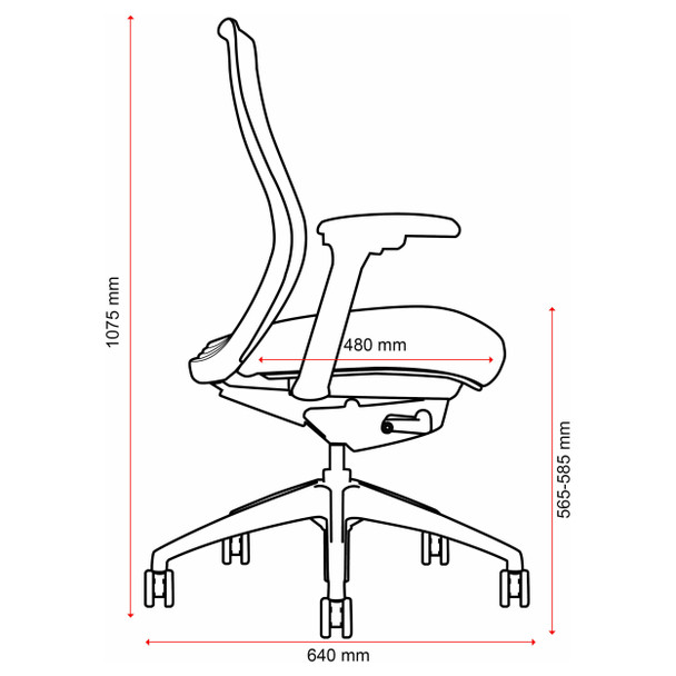 Konfurb Chair Everyday Model Mesh Back with Arms White Luna | Mega Office Supplies
