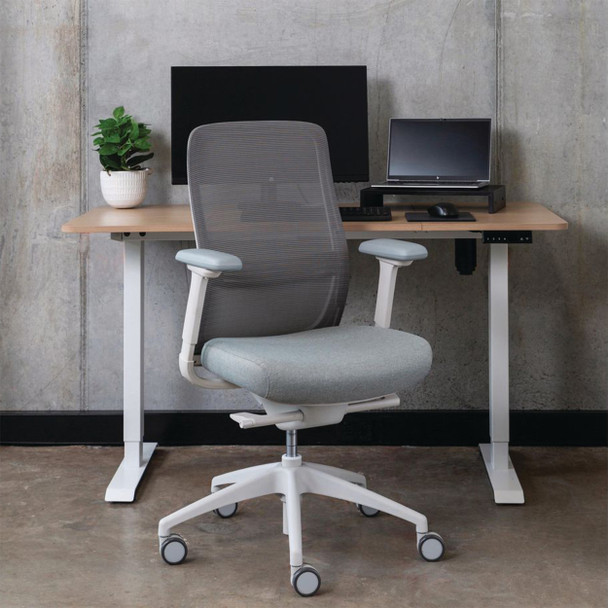 Konfurb Everyday Model Mesh Back with Arms White Luna Chair | Mega Office Supplies