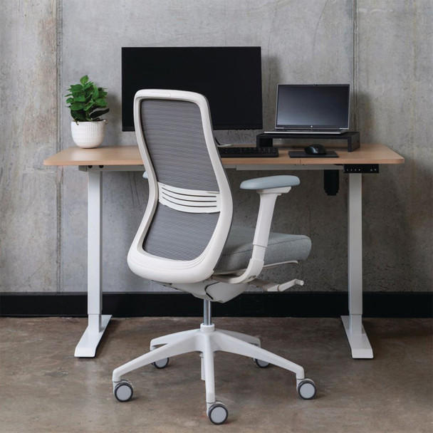 Konfurb Mesh Back with Arms White Luna Chair Everyday Model | Mega Office Supplies