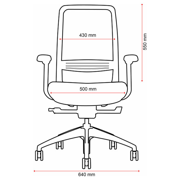 Black Luna Chair Mesh Back with Arms Konfurb