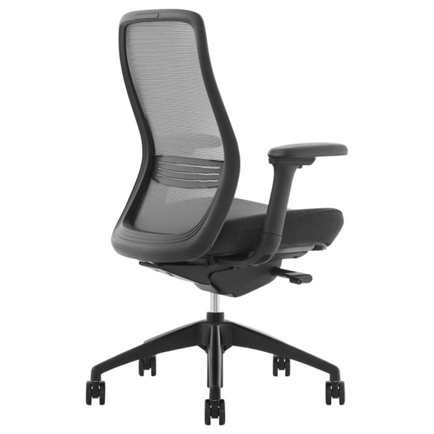 Konfurb Mesh Back Luna Chair with Arms Black