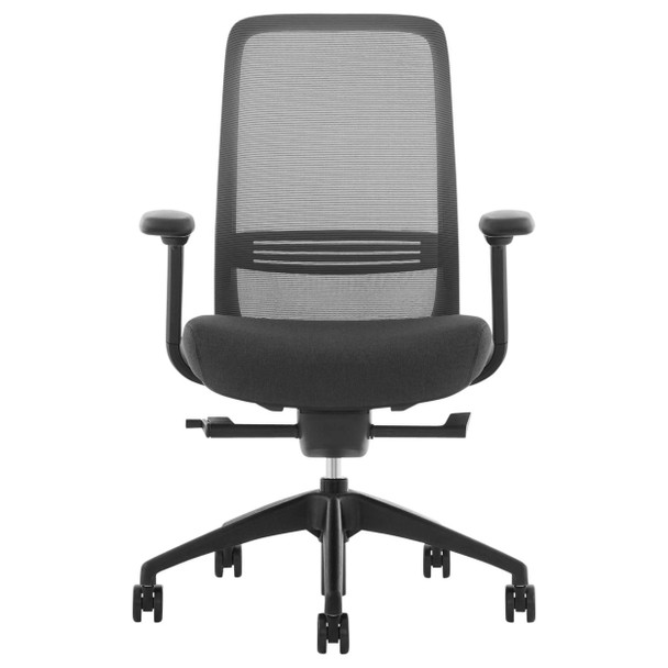 Konfurb Chair Everyday Model Mesh Back with Arms Black Luna | Mega Office Supplies