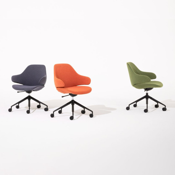 Konfurb Rust Orbit 5-Star Chair Mid Back with Arms