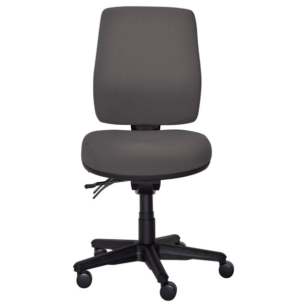 Buro 3 Lever High Back with Seat Slide without Arms SafeTex Charcoal Roma | Mega Office Supplies