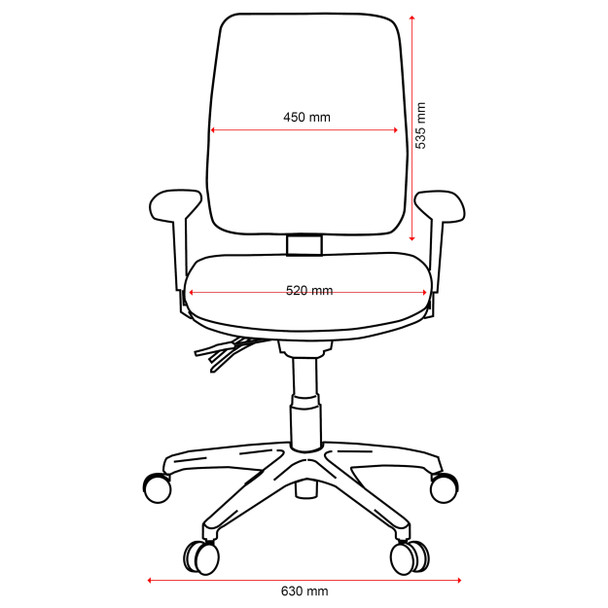 Buro 3 Lever High Back with Seat Slide without Arms SafeTex Rust Roma | Mega Office Supplies