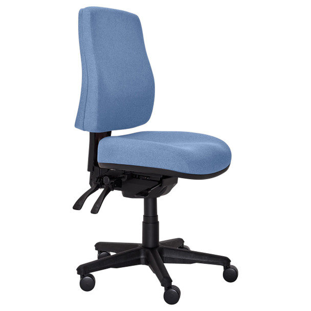 Buro Roma 3 Lever High Back with Seat Slide without Arms SafeTex Cobalt | Mega Office Supplies