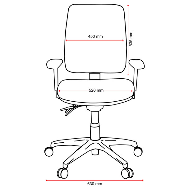 Buro 3 Lever High Back with Seat Slide without Arms SafeTex Cobalt Roma | Mega Office Supplies