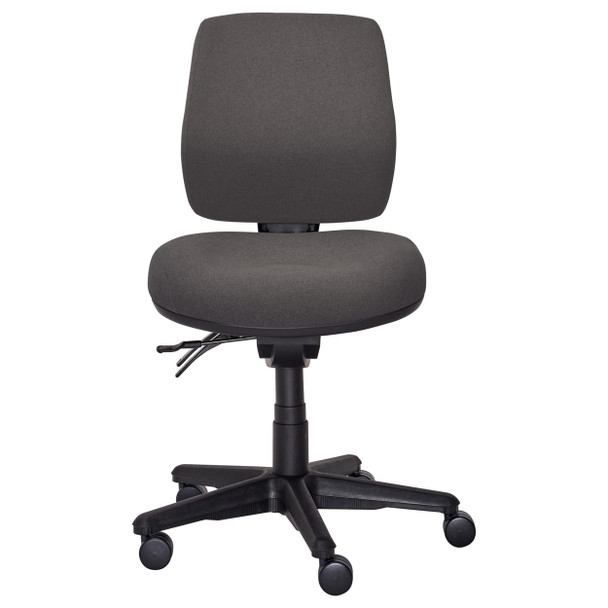 Buro Mid Back with Seat Slide without Arms SafeTex Charcoal Roma 3 Lever | Mega Office Supplies