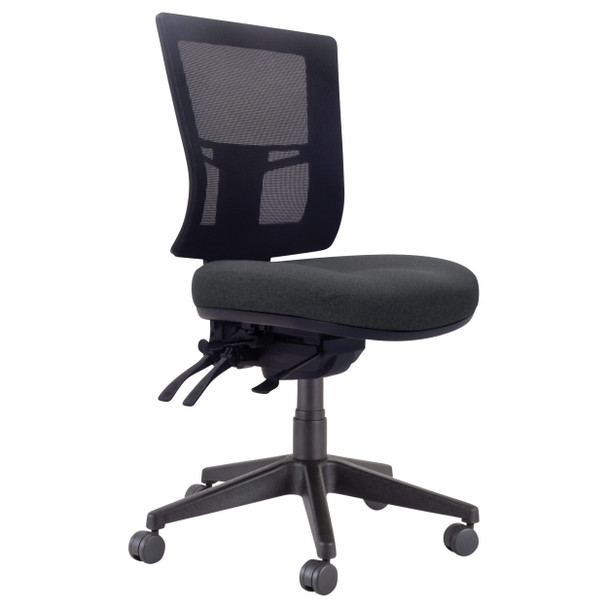 Buro Metro II 24/7 Mesh Mid Back with Seat Slide Nylon Base without Arms SafeTex Charcoal | Mega Office Supplies