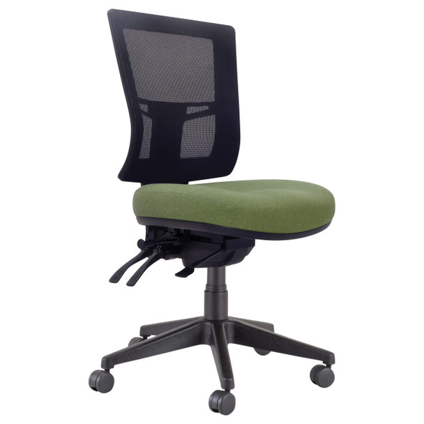 Buro Metro II 24/7 Mesh Mid Back with Seat Slide Nylon Base without Arms SafeTex Olive | Mega Office Supplies