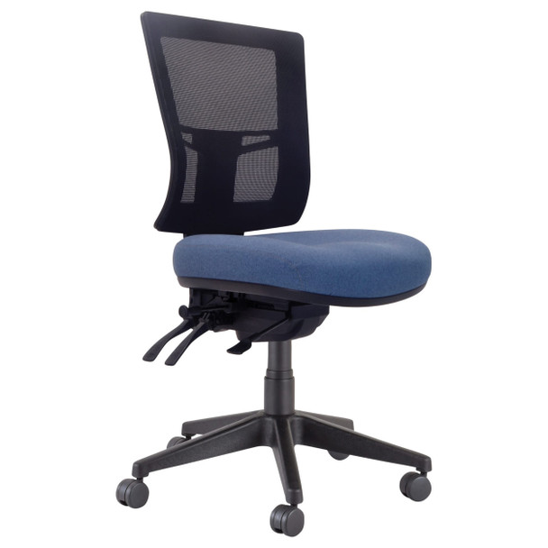 Buro Metro II 24/7 Mesh Mid Back with Seat Slide Nylon Base without Arms SafeTex Cobalt | Mega Office Supplies