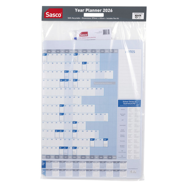 Sasco Standard Year Planner 610 x 870mm 2026