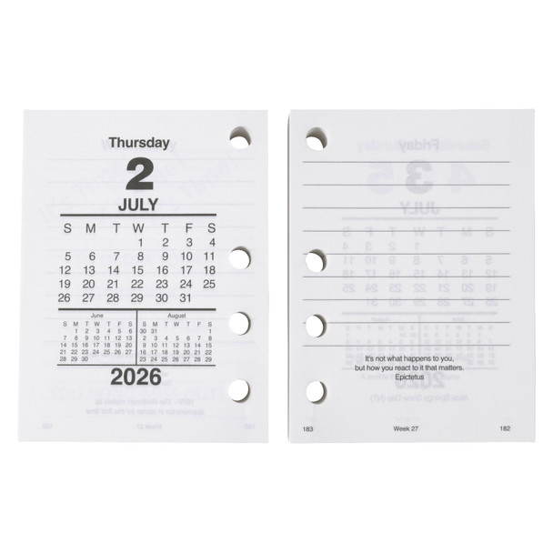 Sasco Calander Refill Side Hole 76 x 102mm 2026