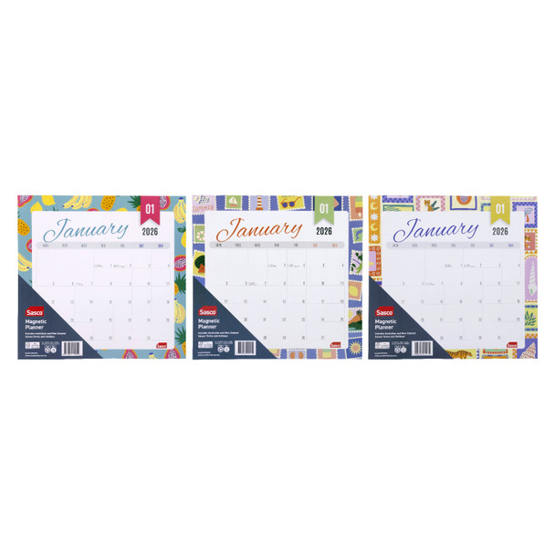 Sasco 2026 Magnetic Calendars Assorted 325 x 315mm